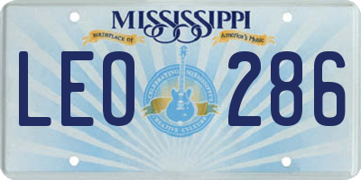 MS license plate LEO286