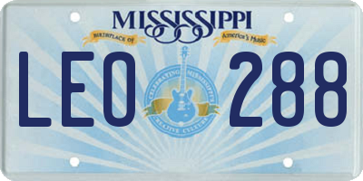 MS license plate LEO288