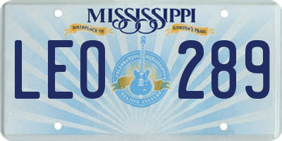 MS license plate LEO289