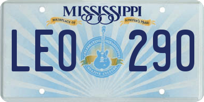 MS license plate LEO290