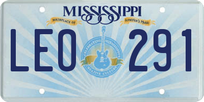 MS license plate LEO291