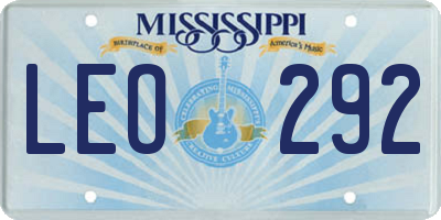MS license plate LEO292