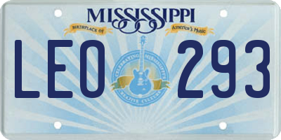 MS license plate LEO293