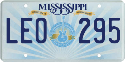 MS license plate LEO295