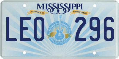 MS license plate LEO296