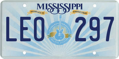 MS license plate LEO297