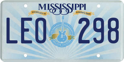MS license plate LEO298