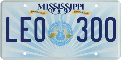 MS license plate LEO300