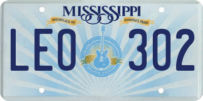 MS license plate LEO302