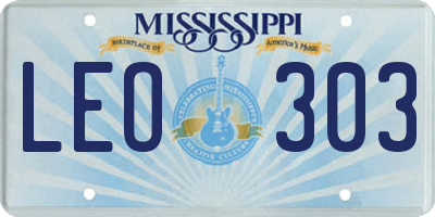 MS license plate LEO303