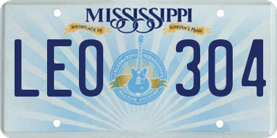 MS license plate LEO304