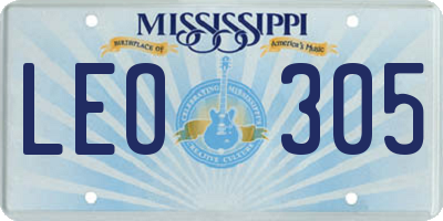 MS license plate LEO305