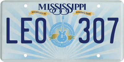 MS license plate LEO307