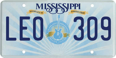 MS license plate LEO309
