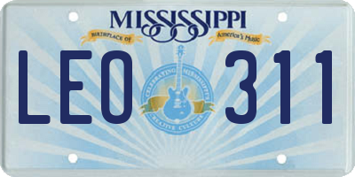 MS license plate LEO311