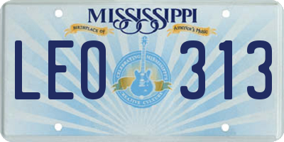 MS license plate LEO313