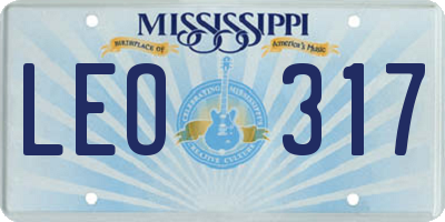 MS license plate LEO317
