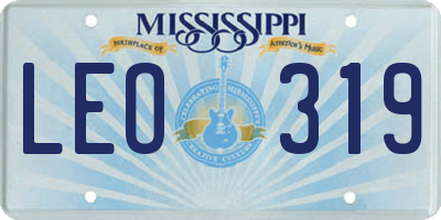 MS license plate LEO319