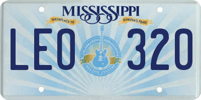 MS license plate LEO320