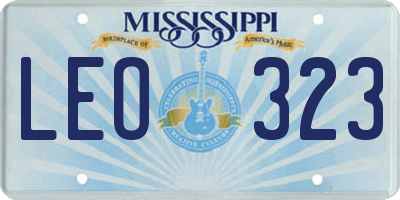 MS license plate LEO323