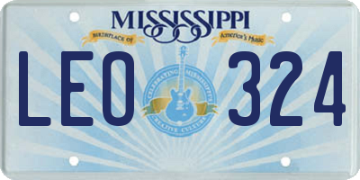 MS license plate LEO324