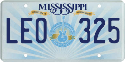 MS license plate LEO325