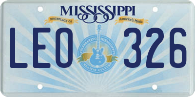 MS license plate LEO326