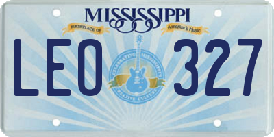 MS license plate LEO327