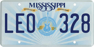 MS license plate LEO328