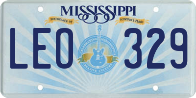 MS license plate LEO329