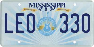 MS license plate LEO330