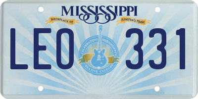 MS license plate LEO331