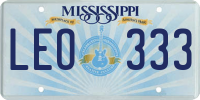 MS license plate LEO333