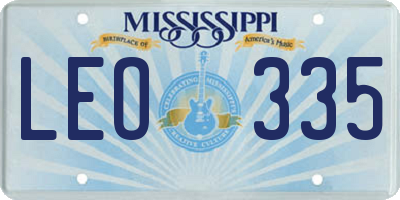 MS license plate LEO335