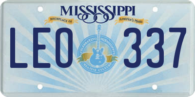 MS license plate LEO337