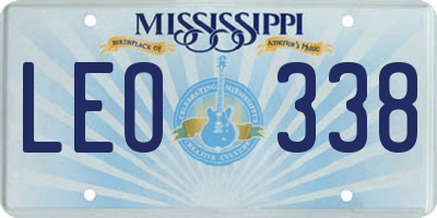 MS license plate LEO338