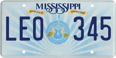 MS license plate LEO345