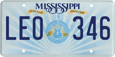 MS license plate LEO346