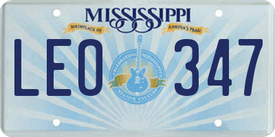 MS license plate LEO347