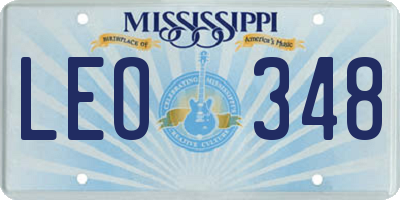 MS license plate LEO348