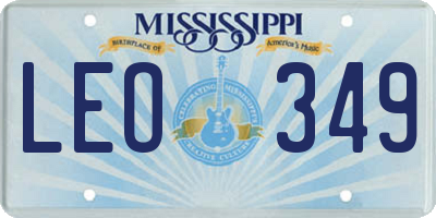 MS license plate LEO349