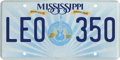 MS license plate LEO350
