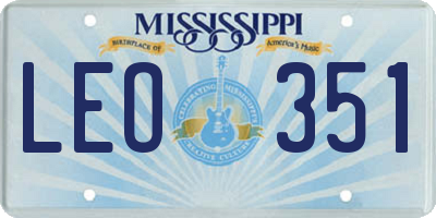 MS license plate LEO351