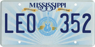 MS license plate LEO352