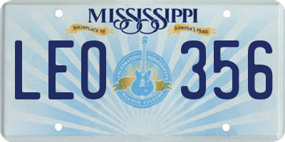 MS license plate LEO356