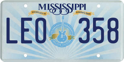 MS license plate LEO358