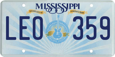 MS license plate LEO359