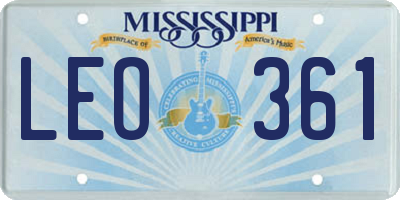 MS license plate LEO361