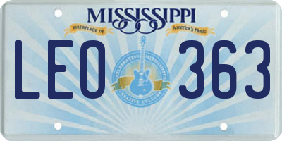 MS license plate LEO363