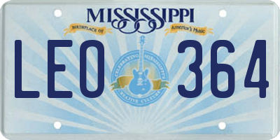 MS license plate LEO364